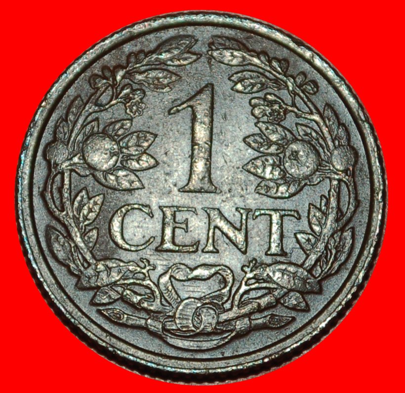  * NETHERLANDS 1944-1947:CURACAO★1 CENT 1947★WILHELMINA (1890-1948) DISCOVERY★LOW START ★ NO RESERVE!   