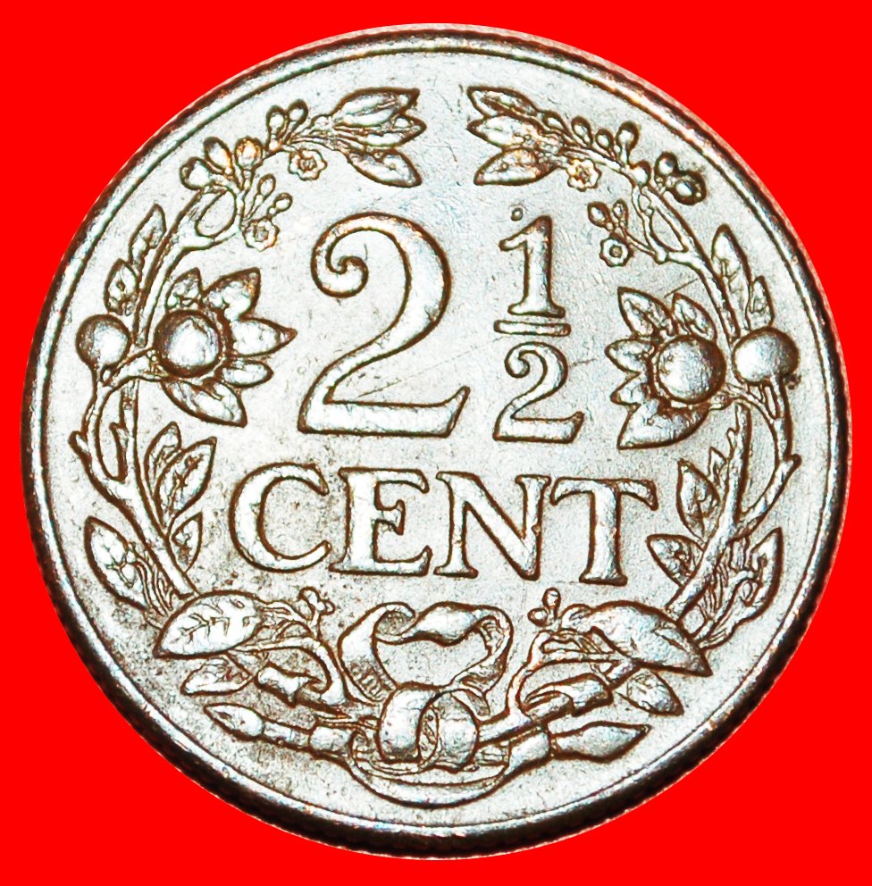  * USA (1944-1948): CURACAO ★ 2 1/2 CENT 1944D! WILHELMINA (1890-1948) ENTDECKUNG! OHNE VORBEHALT!   