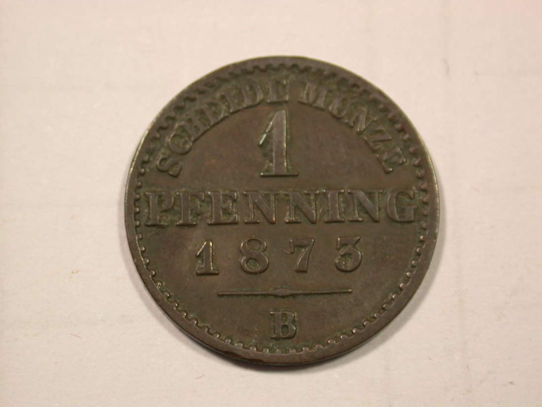 F19 Preussen 1 Pfennig 1973 B in vz-st Originalbilder