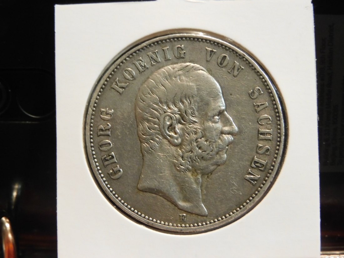 GERMANY 5 MARK 1903 SAXONY.GRADE-PLEASE SEE PHOTOS.