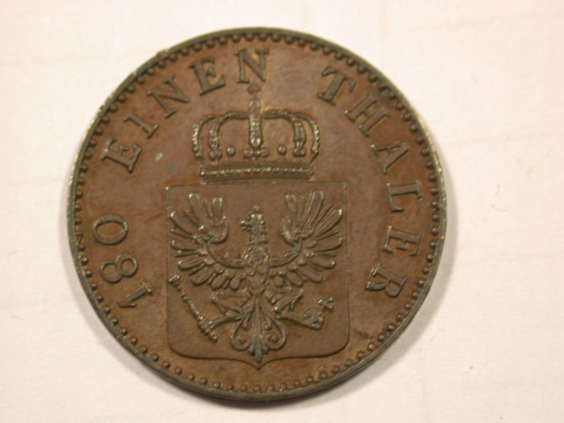  F19 Preussen  2 Pfennig 1861 A in vz-st/f.st  Originalbilder   