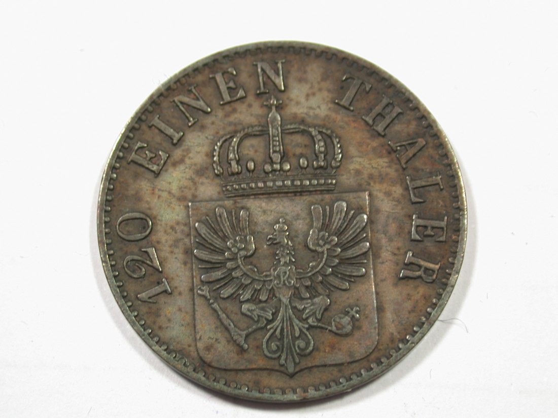  F19 Preussen  3 Pfennig 1865 A in vz+/vz-st   Originalbilder   