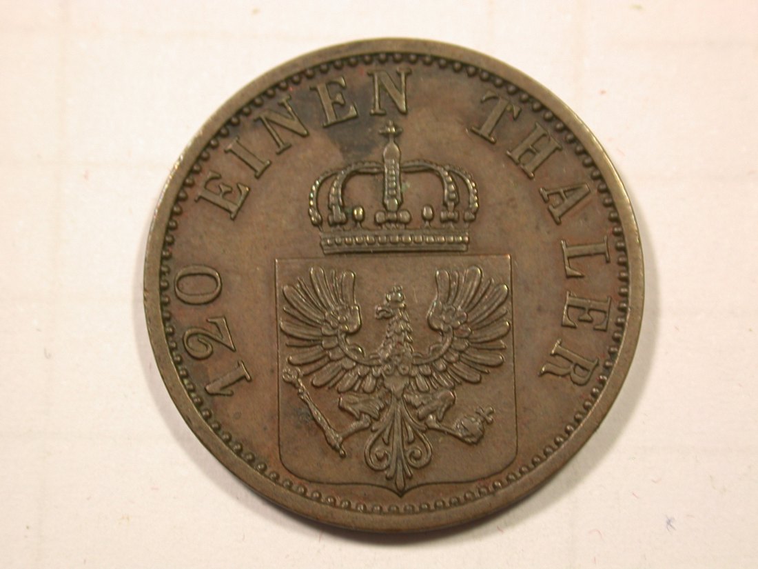  F19 Preussen  3 Pfennig 1867 C in vz-st   Originalbilder   