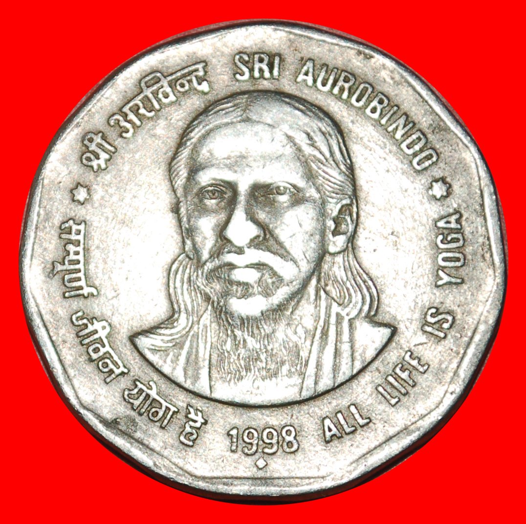 * SRI AUROBINDO (1872-1950): INDIA ★ 2 RUPEES 1998 YOGA! LOW START★NO RESERVE!