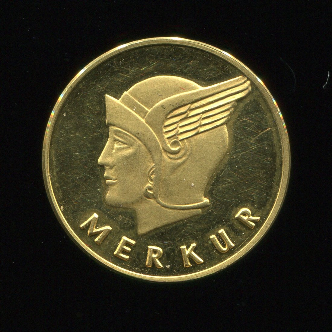 Merkur Gold Medaille in 900 Au ca. 3,32 g