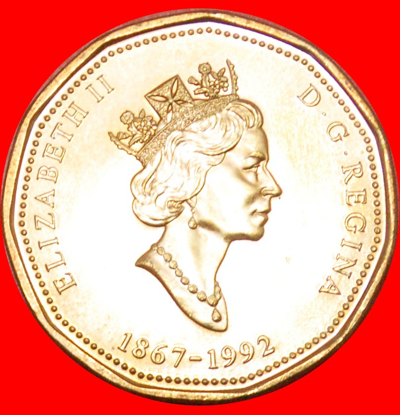  * CONFEDERATION: CANADA ★ 1 DOLLAR 1867-1992 UNC!!! MINT LUSTER! LOW START ★ NO RESERVE!   