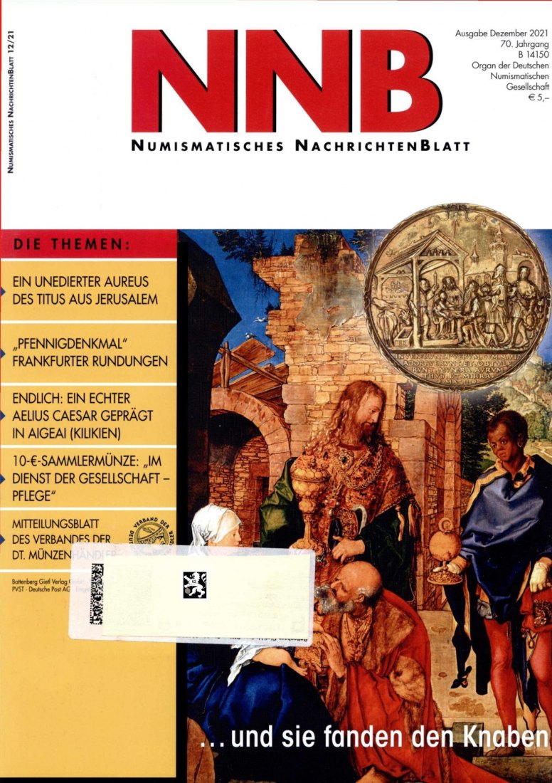  (NNB) Numismatisches Nachrichtenblatt 12/2021  Gold - Ein unedierter Aureus des Titus aus Jerusalem   