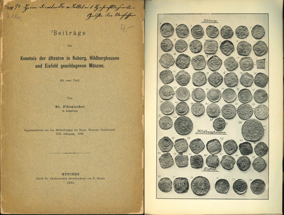  Dr. Fikentscher, Beiträge zur Kenntnis der ältesten geschlagenen Münzen; München 1894   