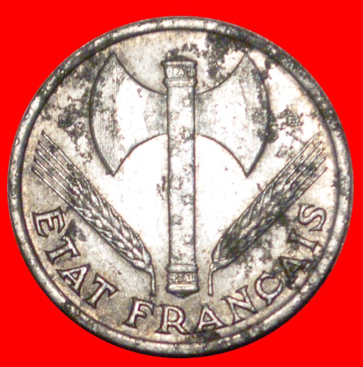  * AXE & GRAIN SPRIGS: FRANCE ★50 CENTIMES 1944B! VICHY FRENCH STATE UNCOMMON★LOW START ★ NO RESERVE!   