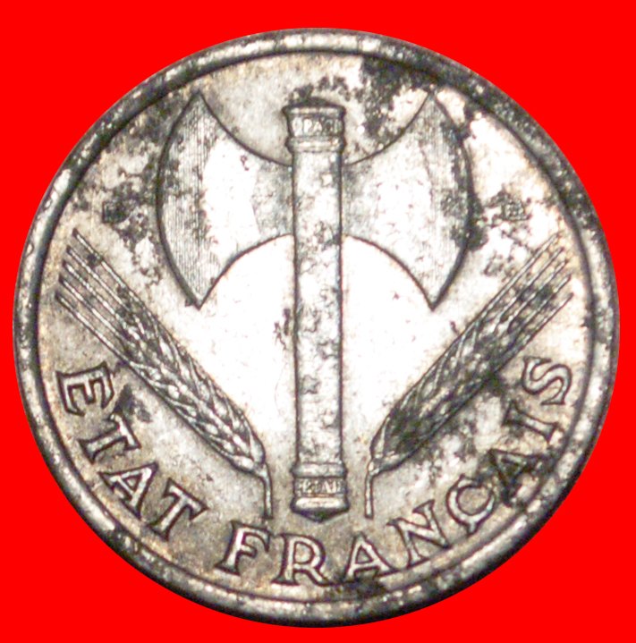 * AXE & GRAIN SPRIGS: FRANCE ★50 CENTIMES 1944B! VICHY FRENCH STATE UNCOMMON★LOW START ★ NO RESERVE!