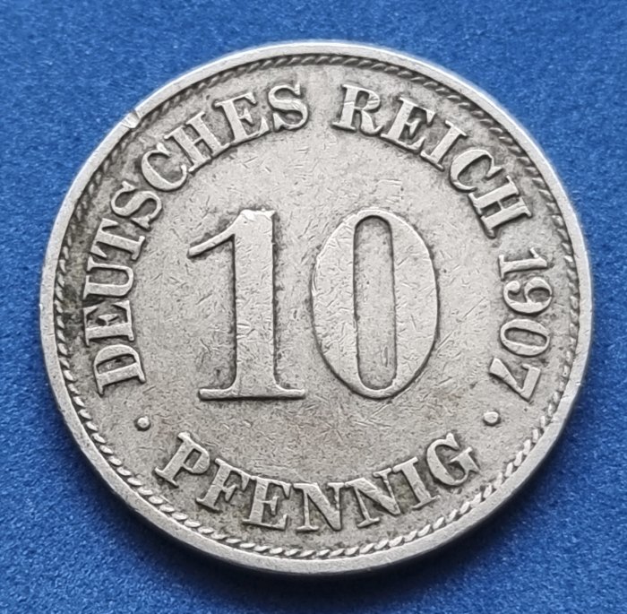  1064(6) 10 Pfennig (Kaiserreich) 1907/A in ss....................... von Berlin_coins   