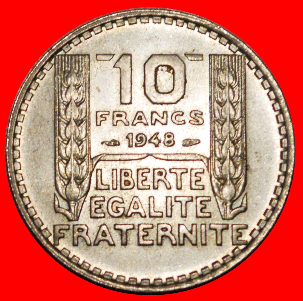  * PHRYGIAN CAP: FRANCE ★10 FRANCS 1948 MINT LUSTRE!★LOW START ★ NO RESERVE!   