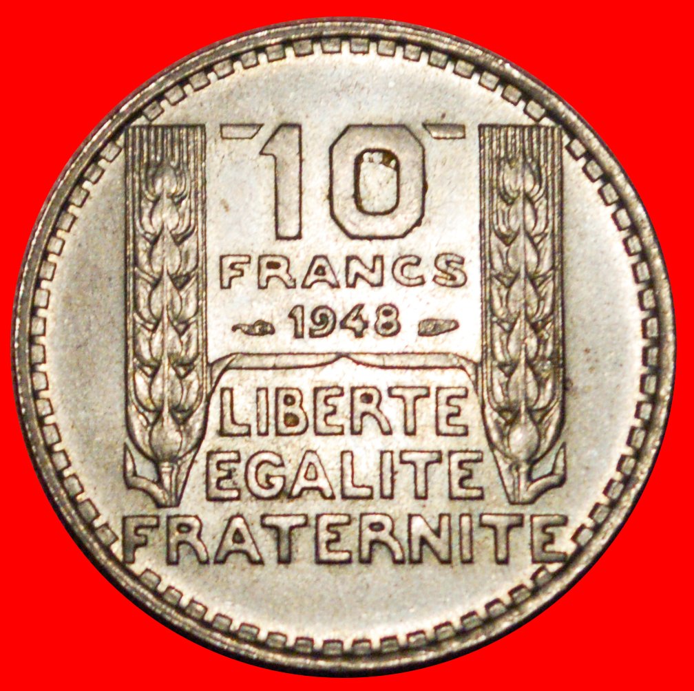  * PHRYGISCHE KAPPE: FRANKREICH ★10 FRANCS 1948 VZGL STEMPELGLANZ!★OHNE VORBEHALT!   