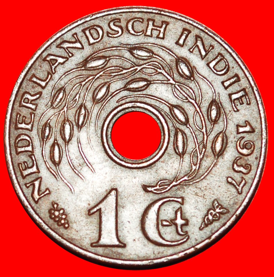  * TYPE 1936-1945: NETHERLANDS EAST INDIES★ 1 CENT 1937! WILHELMINA 1890-1948★LOW START ★ NO RESERVE!   