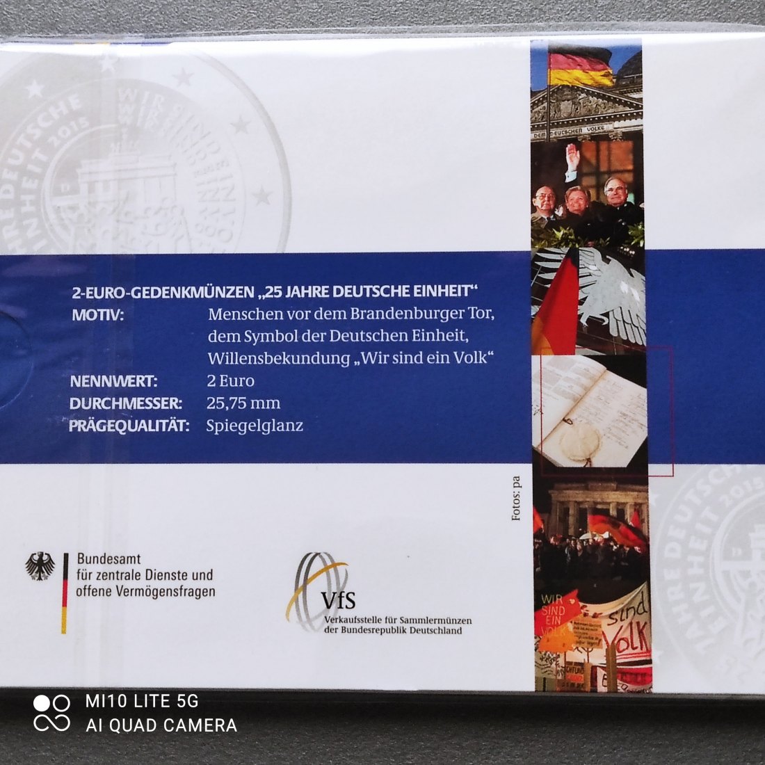  BRD Deutschland 2 Euro Gedenkmünzen Set 2015 ADFGJ spiegelglanz pp 25 Jahre Deutsche Einheit   