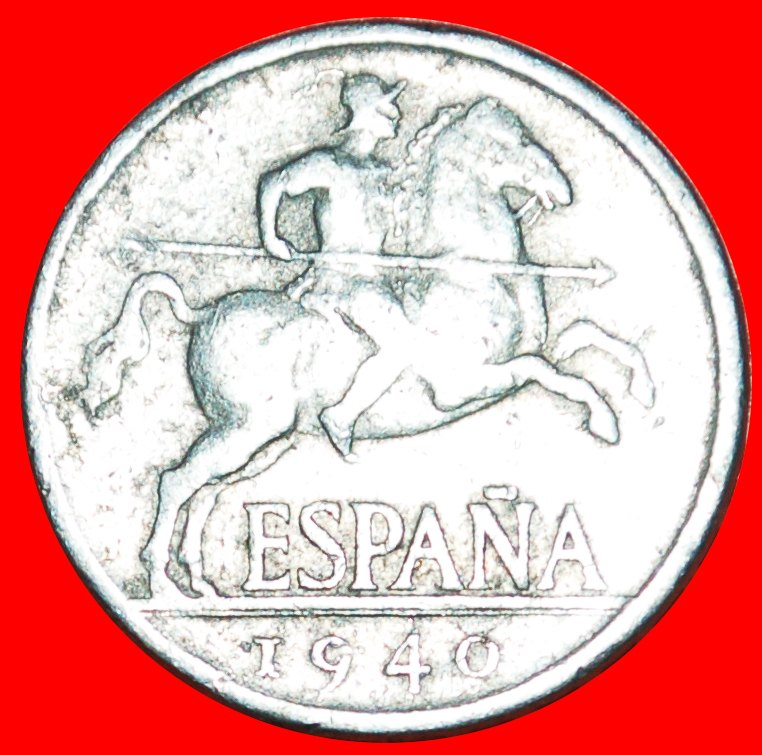  * IBERIAN RIDER: SPAIN★ 5 CENTAVOS 1940! UNUSUAL! LOW START ★ NO RESERVE!   