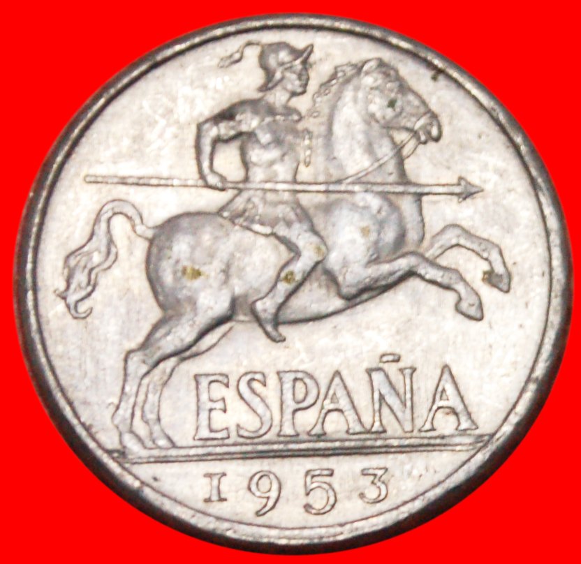  * IBERIAN RIDER★ SPAIN 10 CENTIMOS 1953! LOW START ★ NO RESERVE!   