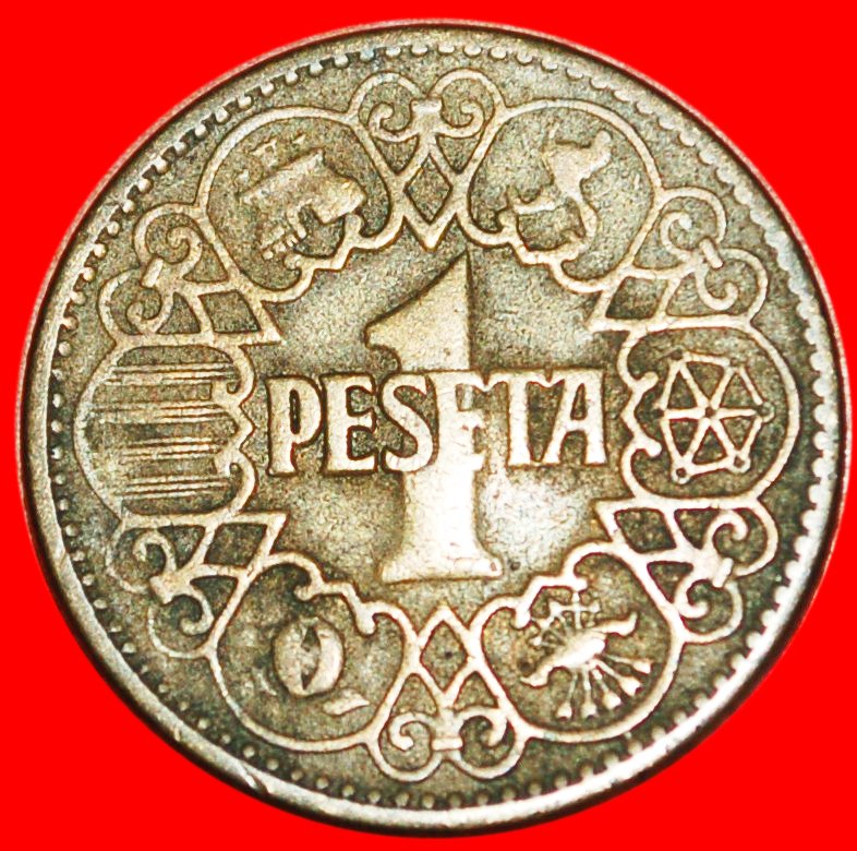  * GENERALISSIMO FRANCO (1936-1975)★ SPAIN ★ 1 PESETA 1944! LOW START ★ NO RESERVE!   