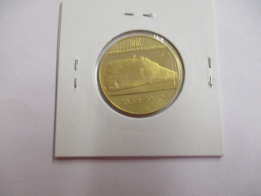  Gold - Medaille 125 Jahre Deutsche Eisenbahn Der Adler 900er Gold /3   
