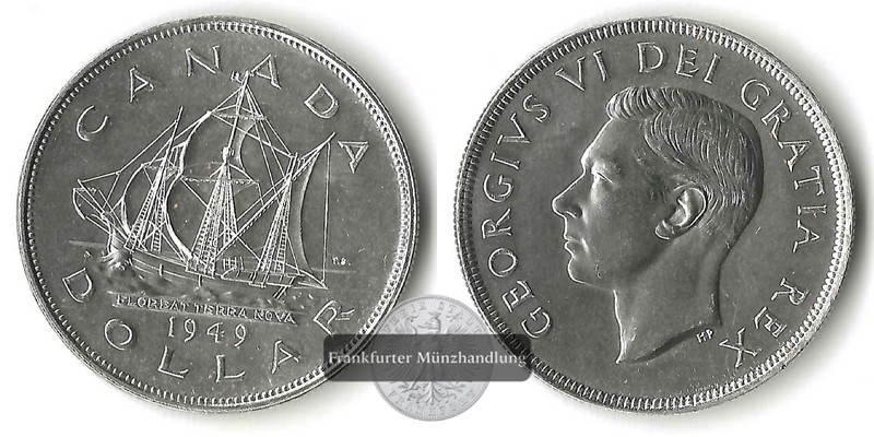  Kanada  1 Dollar 1949  John Cabot's Ship Matthew    FM-Frankfurt  Feinsilber: 18,66g   