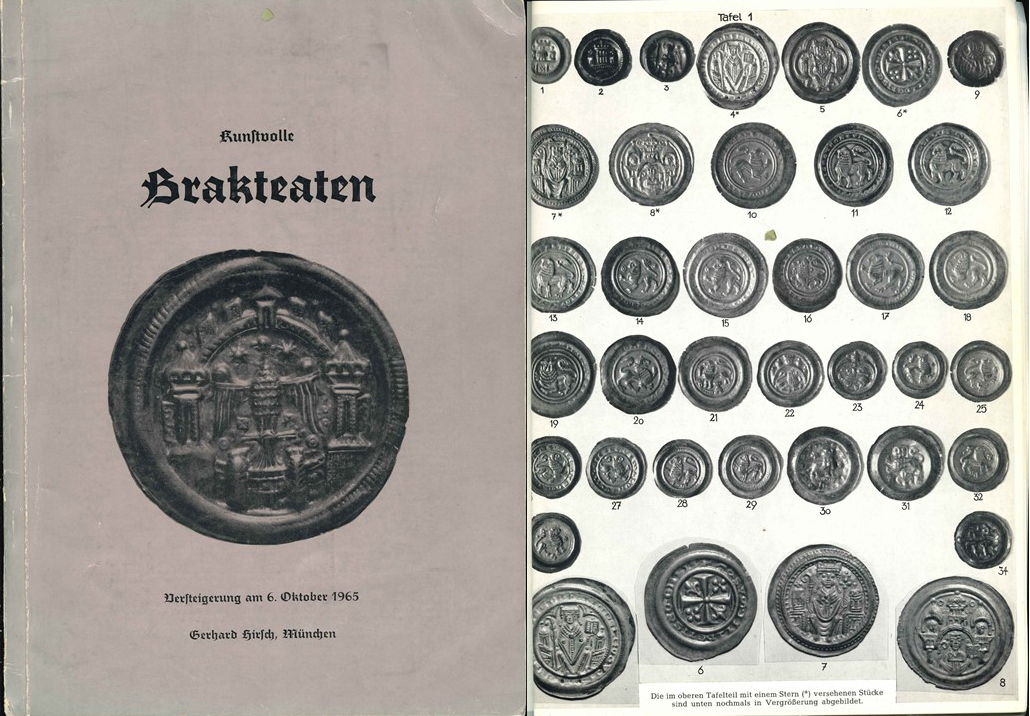  Gerhard Hirsch, Deutsche Brakteaten; Münzen und Medaillen, Auktionskatalog 4.-6.10.1965 München   