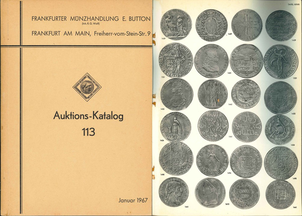  Frankfurter Münzhandlung E.Button; Auktionskatalog 113, Januar 1967   