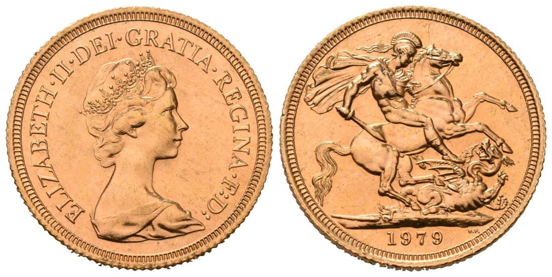 PEUS 7096 Grossbritannien 7,32 g Feingold. Elizabeth II. (1952 - heute) Sovereign GOLD 1979 Kl. Kratzer, Vorzüglich +