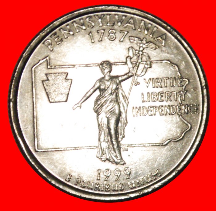* GEMEINWESEN 1788: USA ★ 1/4 DOLLAR 1999P WASHINGTON (1789-1797)! OHNE VORBEHALT!
