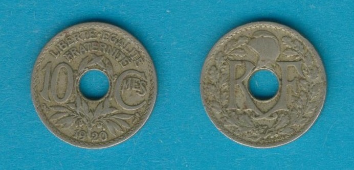  Frankreich 10 Centimes 1920   