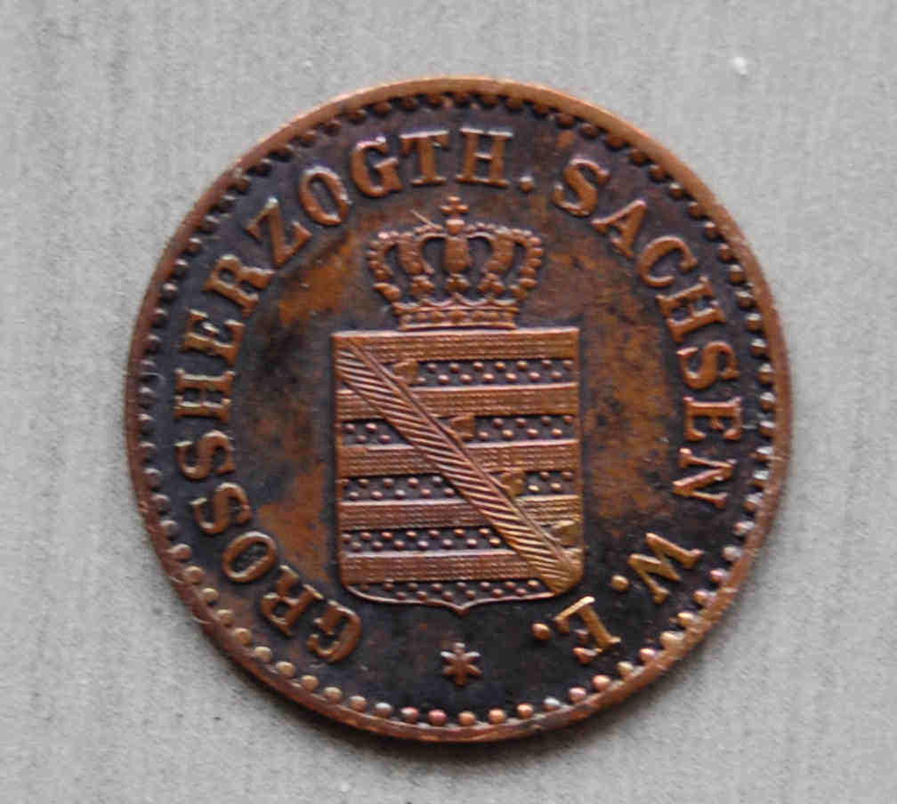  1 Pfennig 1865 A  Sachsen Großherzogtum   