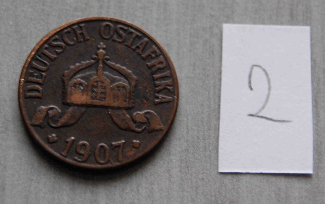  1 Heller DOA Deutsch Ostafrika 1907 J  (2)   