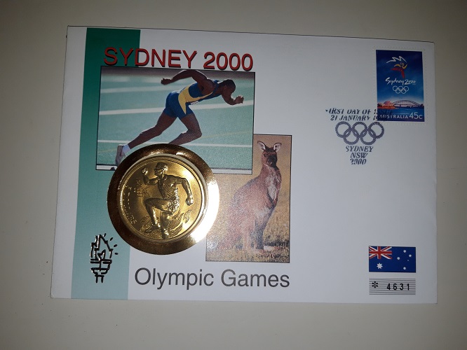 Australien Numisbrief zur Olympiade Sidney 2000 5 Dollar 2000 stgl.