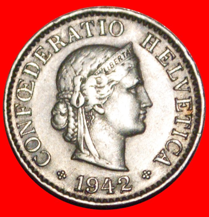 * LIBERTY (1879-2022): SWITZERLAND ★ 5 RAPPEN 1942B! WAR TIME (1939-1945)!★LOW START ★ NO RESERVE!