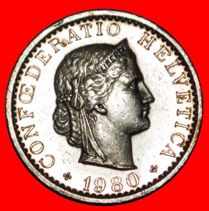 * LIBERTY (1939-2022): SWITZERLAND ★ 20 RAPPEN 1980 DIES 1+A!★LOW START ★ NO RESERVE!
