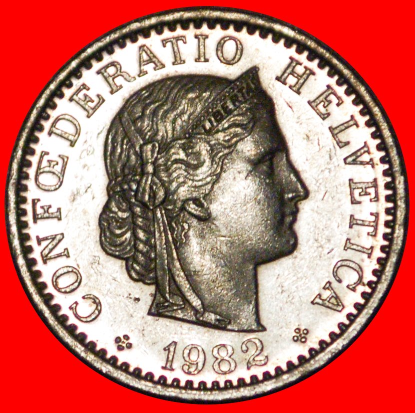 * LIBERTY (1939-2022): SWITZERLAND★20 RAPPEN 1982 DISCOVERY COIN★MINT LUSTRE★LOW START ★ NO RESERVE!