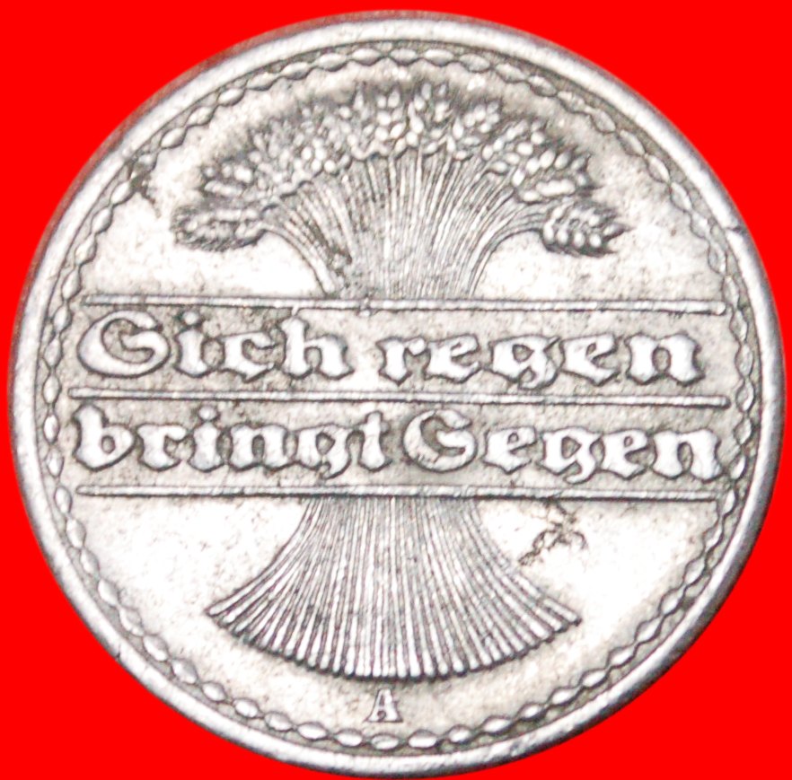  * WEIZENGARBE★DEUTSCHLAND ★ 50 PFENNIG 1921A! OHNE VORBEHALT!   