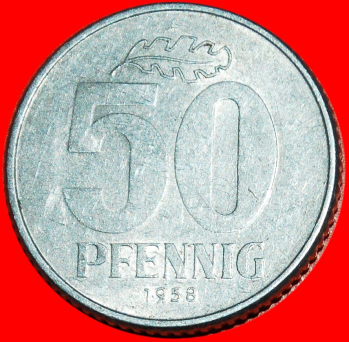  * SMALL COAT OF ARMS!★ GERMANY ★ 50 PFENNIG 1958A! LOW START★ NO RESERVE!   