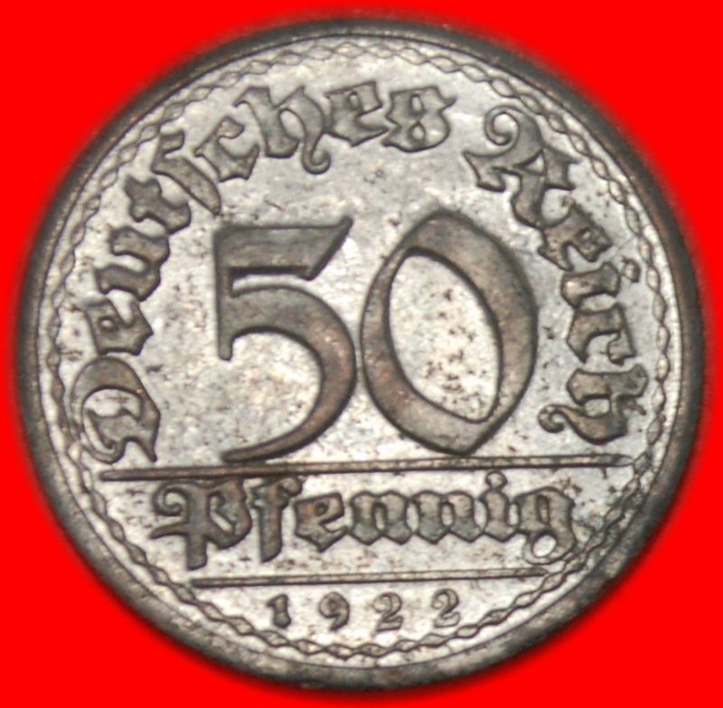 * LETTER G★ GERMANY ★ 50 PFENNIG 1922G! LOW START★ NO RESERVE!   