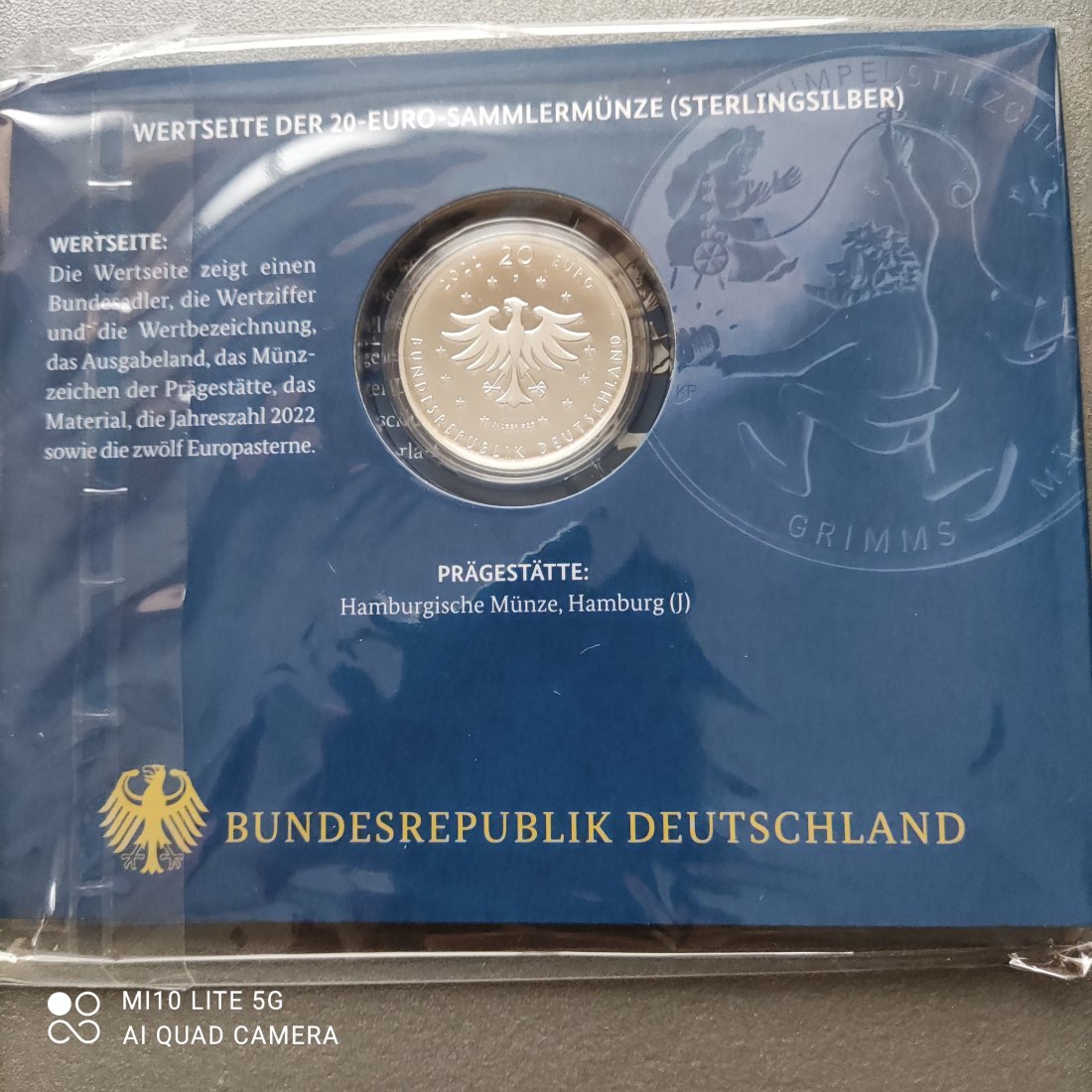  Deutschland 20 Euro Silber 2022 Rumpelstilzchen (Grimms Märchen) Proof PP spiegelglanz   