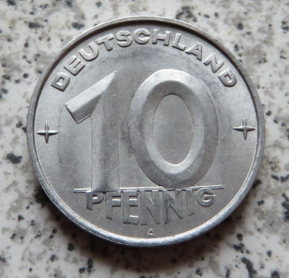  DDR 10 Pfennig 1952 A, Erhaltung   