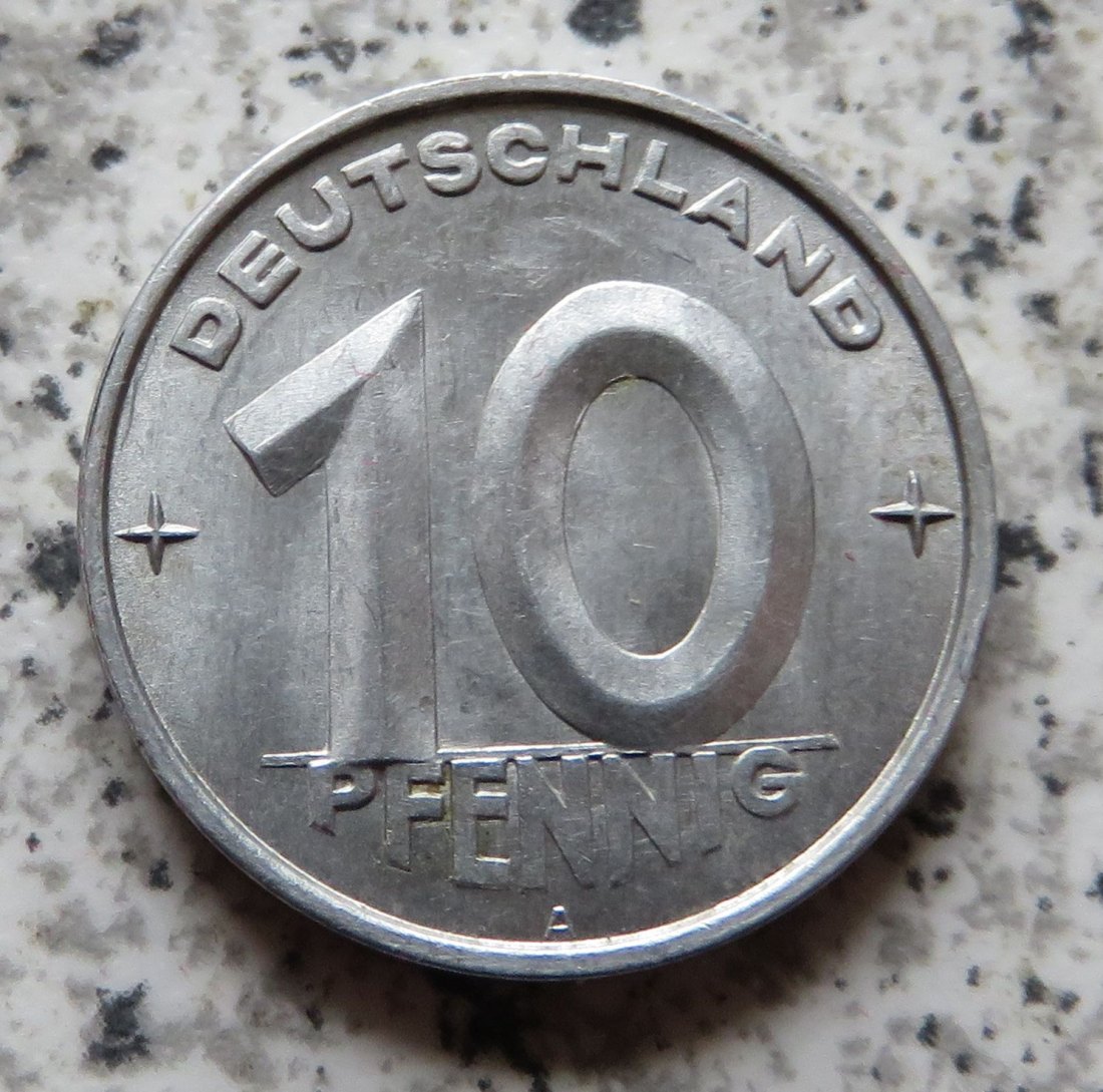  DDR 10 Pfennig 1953 A, Erhaltung   