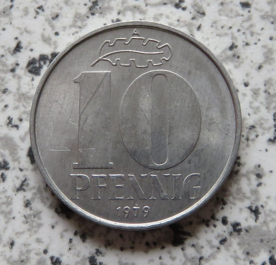  DDR 10 Pfennig 1979 A, besser   