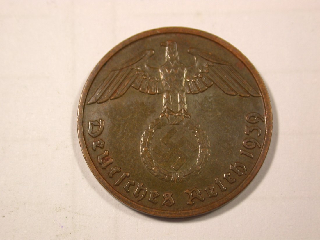  G10  3.Reich  2 Pfennig  1939 B in vz+  Originalbilder   