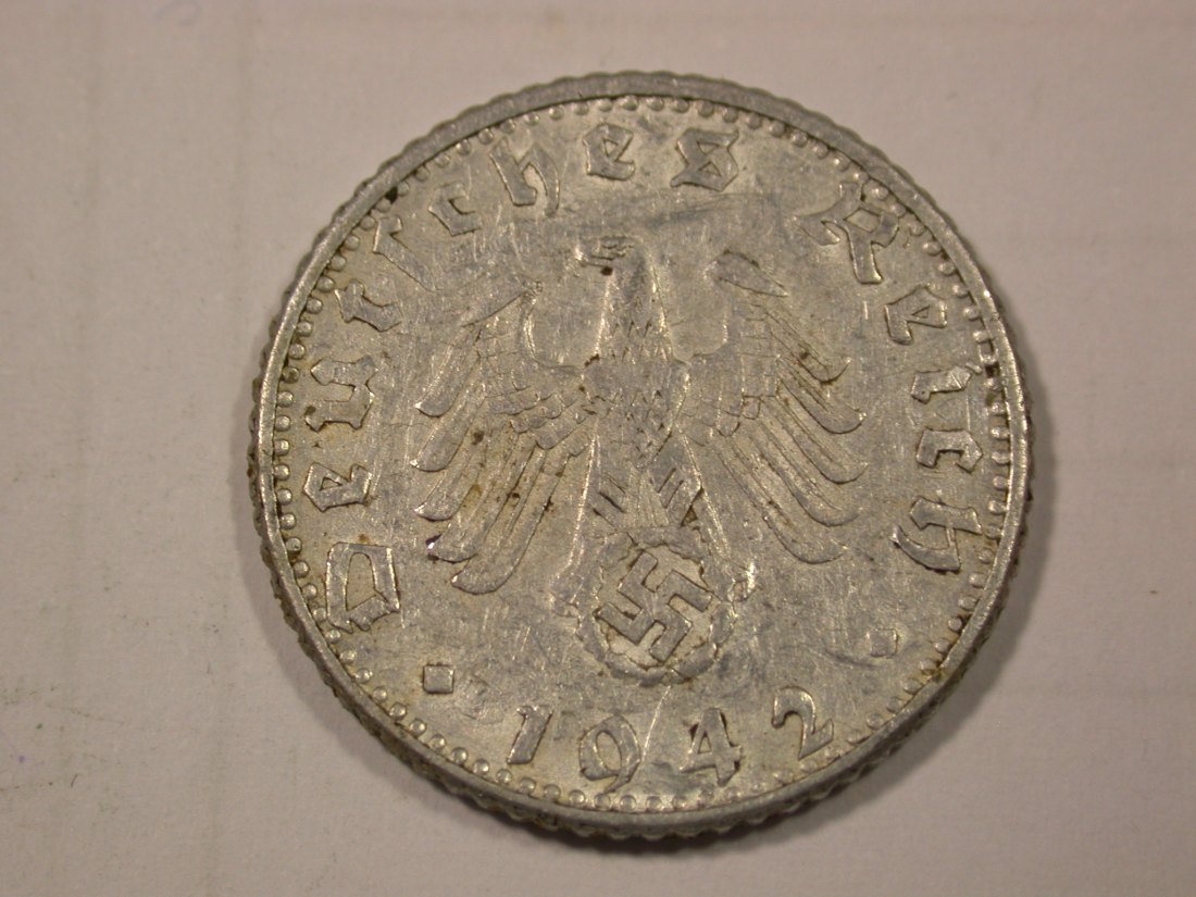  G10  3.Reich  50 Pfennig 1942 D in ss   Originalbilder   