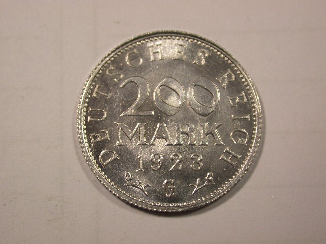 G10 Weimar 200 Mark 1923 G in f.st/st Originalbilder