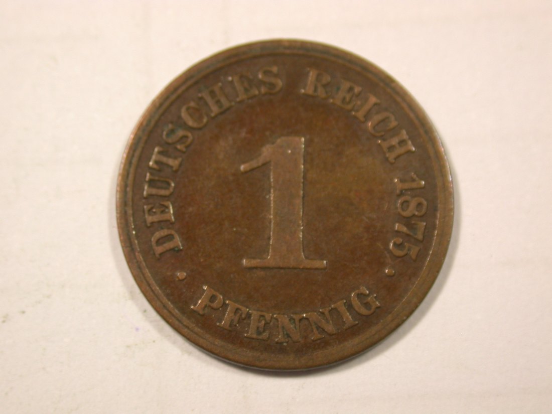 G10 KR 1 Pfennig 1875 A in s-ss Originalbilder