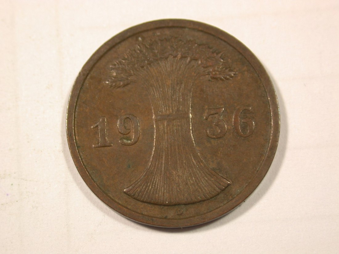  G10  Weimar  2 Pfennig 1936 D in ss+  Originalbilder   