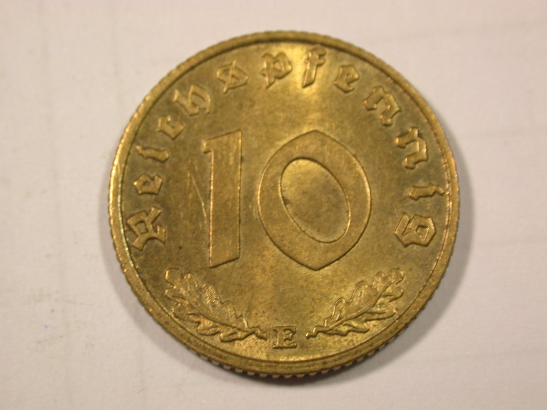  G10  3.Reich  10 Pfennig 1939 E in vz/vz-st  Originalbilder   