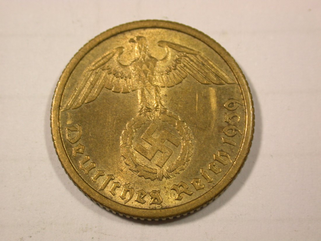  G10  3.Reich  10 Pfennig 1939 E in vz/vz-st  Originalbilder   