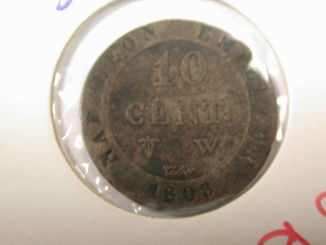 G10 Westfalen 10 Cent 1808 Napoleon in ss/ss+ Originalbilder